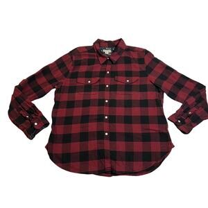 Tailor Vintage Buffalo Check Plaid Flannel Button Up Shirt Size XXL Holidays